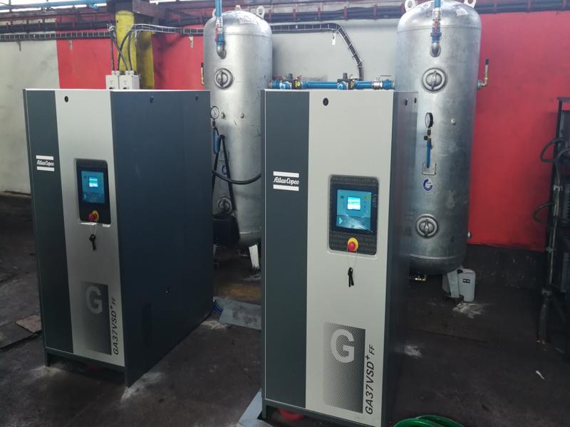 12 - Installation of a compressor station with two compressors and aerators