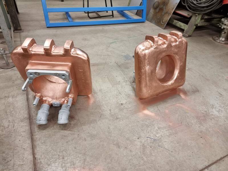 35 - Weldments of water-cooled copper monoblocks for electric arc furnace burners